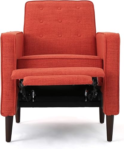 Miniatura 5 de GDFStudio Macedonia - Sillón reclinable de tela con respaldo copetudo, moderno Naranja (Muted Orange),Gris,https://www.amazon.com/dp/undefined