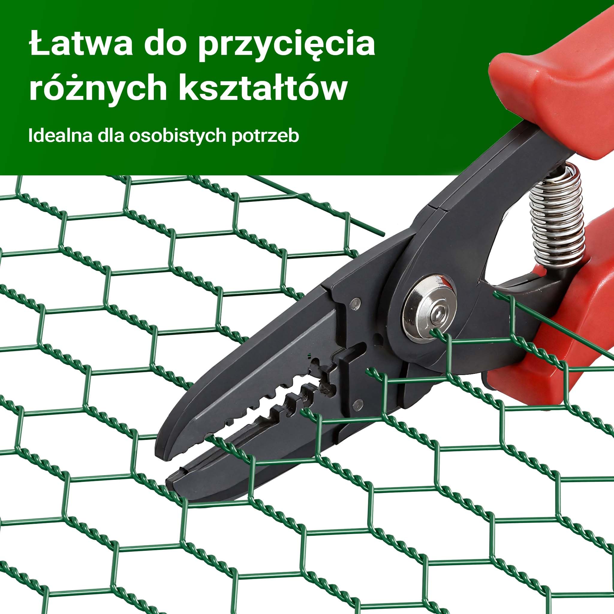 Wiltec Siatka ogrodzeniowa zielona 120 cm x 25 m, drut o grubości 0,9 mm, sześciokątne oczka 25 x 25 mm, siatka leśna hodowlana ze stali ocynkowanej