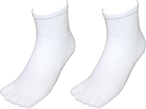 Calcetines Tabi japoneses unisex de 2 dedos, 2 pares, tamaño niño pequeñoniñoadulto, Blanco