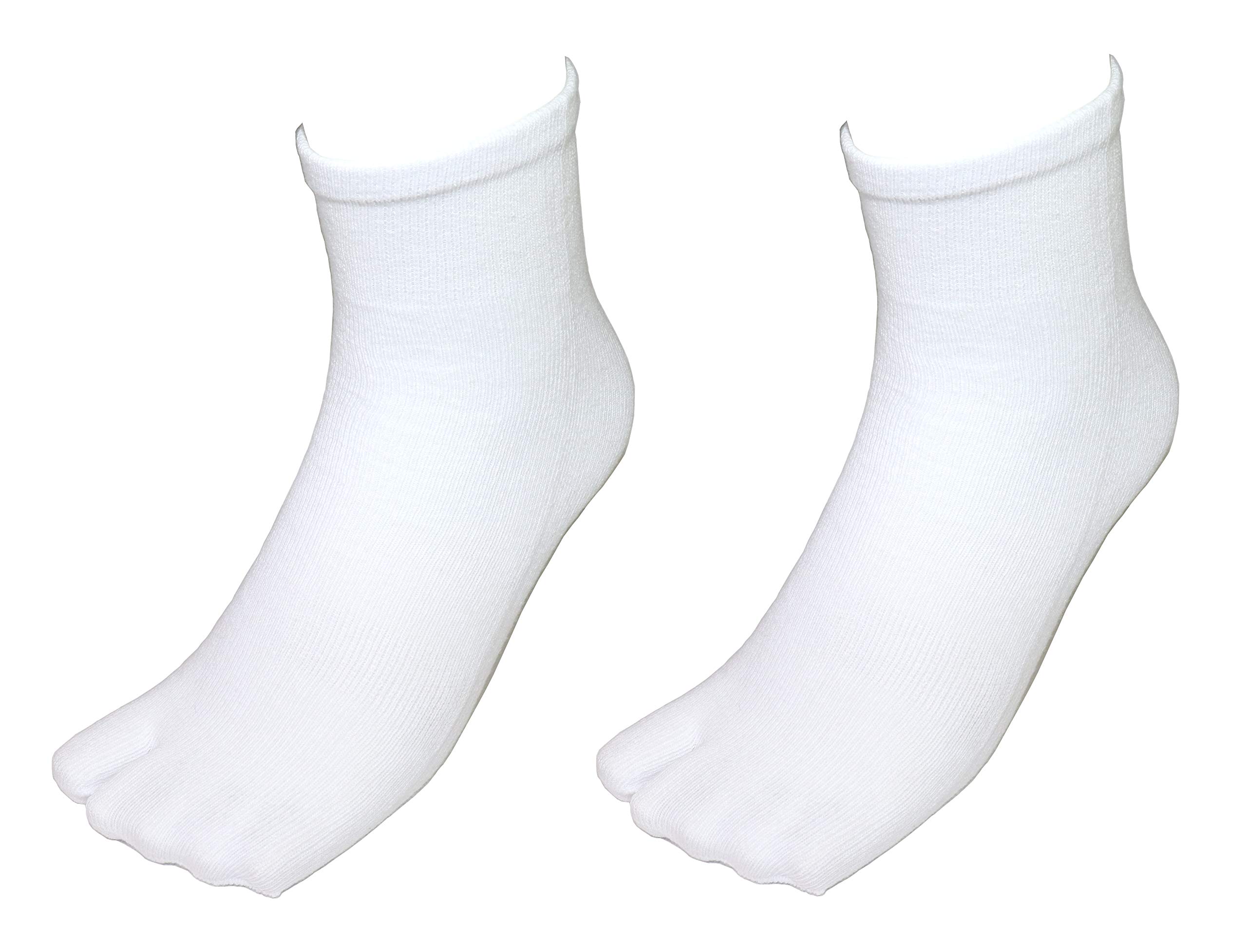 Unisex 2-Toe Japanese Tabi Socks, 2 Pairs, Size:Toddler/Kid/Adult