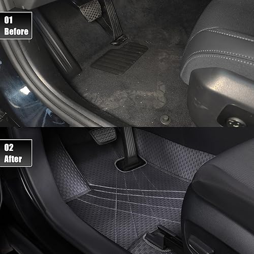 Miniatura 4 de EKR Juego completo de alfombrillas de automóvil de ajuste personalizado para Honda Civic Sedan 2016, 2017, 2018, 2019, 2020 y 2021, cuero sintético