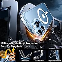 Vista 625 de TAURI Funda magnética 2 en 1 transparente para iPhone 14 Pro, compatible con Magsafe [no amarillenta] con protector de pantalla, protección de grado