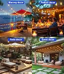 luckystyle 120FT LED Outdoor String Lights with 30+2 Edison Shatterproof Waterproof Bulbs, 2700K Commercial Grade Patio Lights, Heavy Duty Outside Hanging Outdoor Lights for Garden Porch Deck Decor