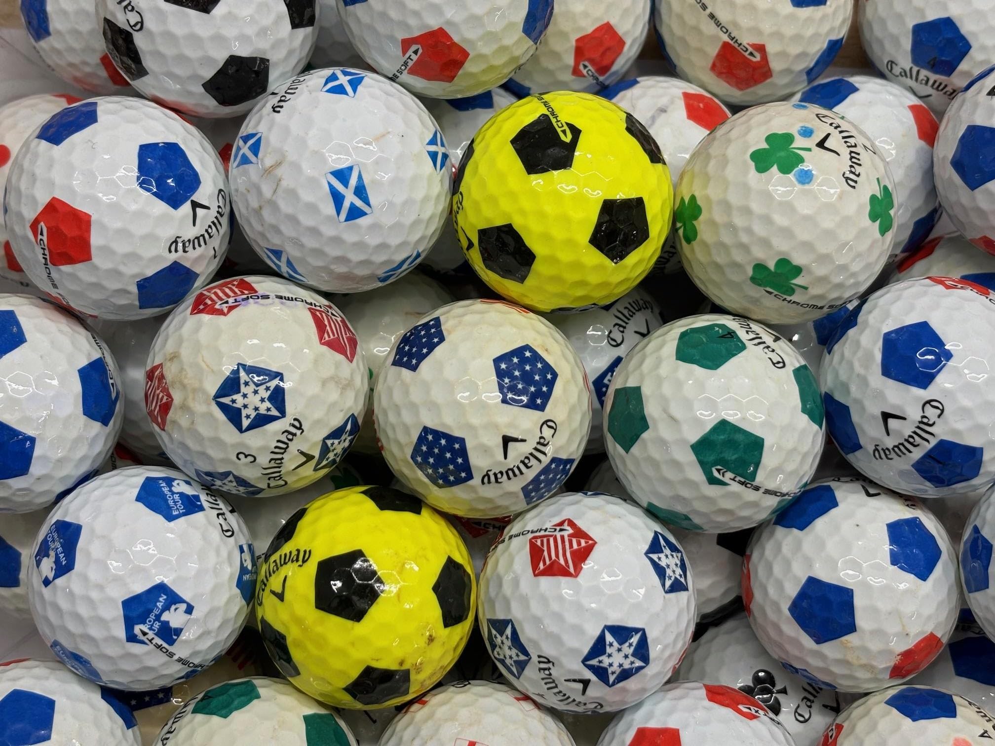 Pro lake Balls 24 Callaway Chrome soft truvis golf lake balls grade A/grade B condition (used not new)