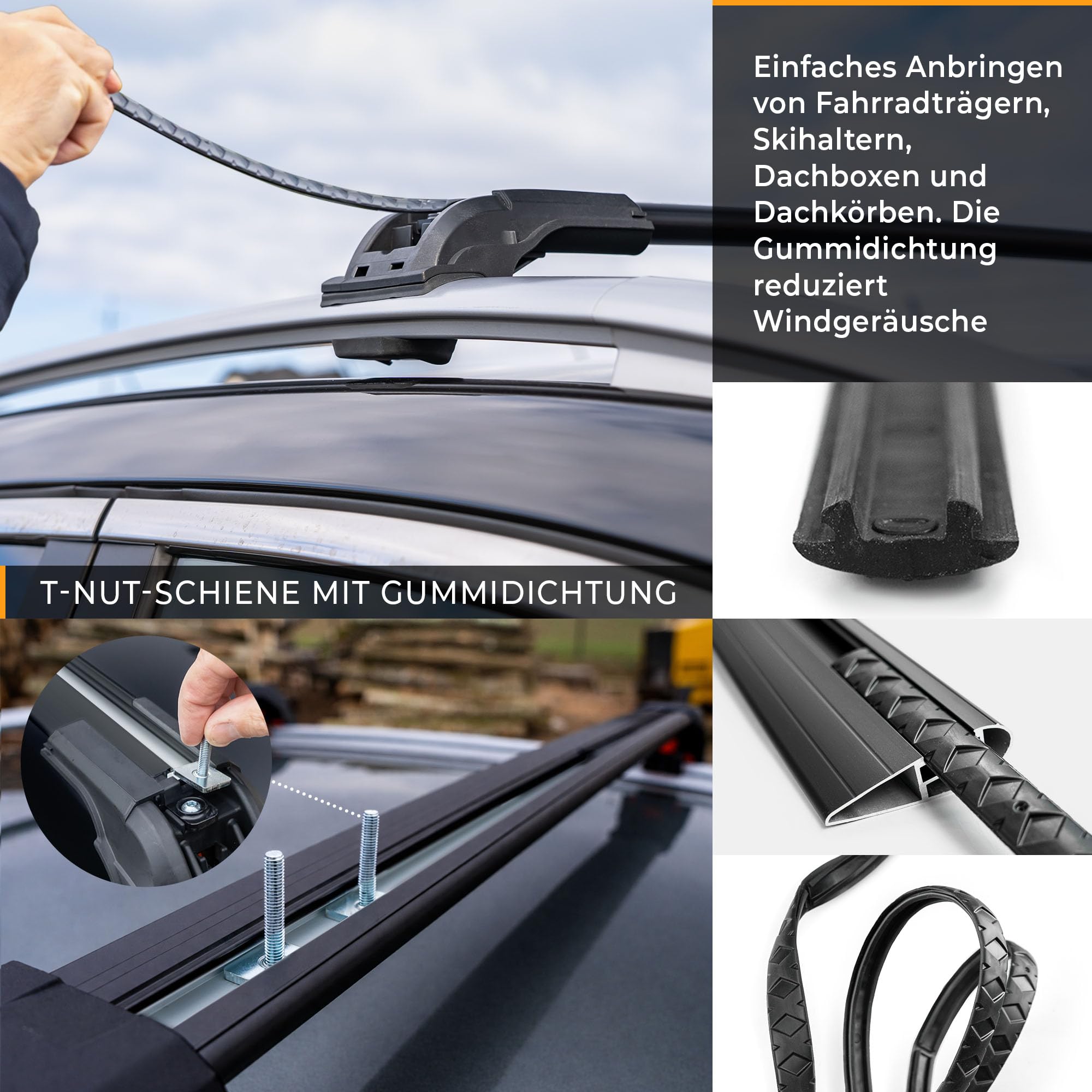 CHROMEMASTER Dachträger Dachgepäckträger für Ford Transit Custom 2012-2023 | Querträger aus leichtem und robustem Aluminium; Dachträger für Dachbox, Fahrradträger, Dachkorb, Dachplattform und Leiter