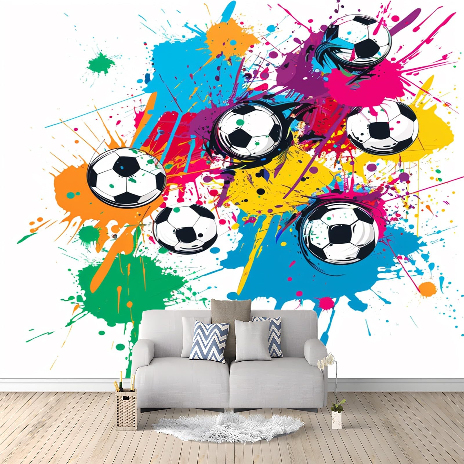 Fotomurale Fotomurali Calcio sportivo hip-hop 250 x 175 cm Moderna Carta da parati Decorazione da Muro Poster per Camere da Letto, Soggiorni, dei Bambini Carta da Parati