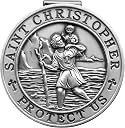 PloreWay St. Christopher Medal for Car, Metal Saint Christopher Visor Clip, Gifts for Catholic Men, Talisman for Safety, Automotive Visor Accessories, Gift for Drivers, Families, Friends
