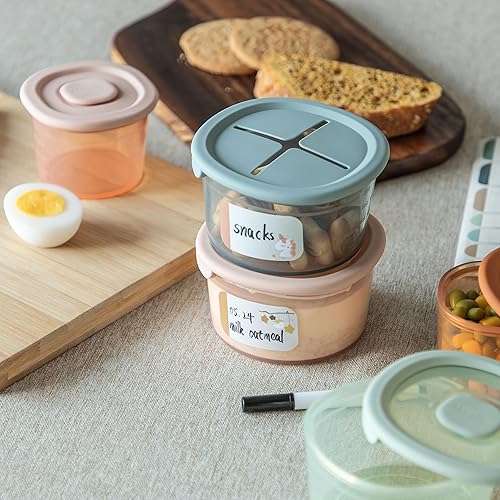 Miniatura 6 de Moonkie Recipientes de silicona para alimentos para bebés  Tarros de almacenamiento de alimentos para bebés de 8 onzas  4 onzas con tapas herméticas