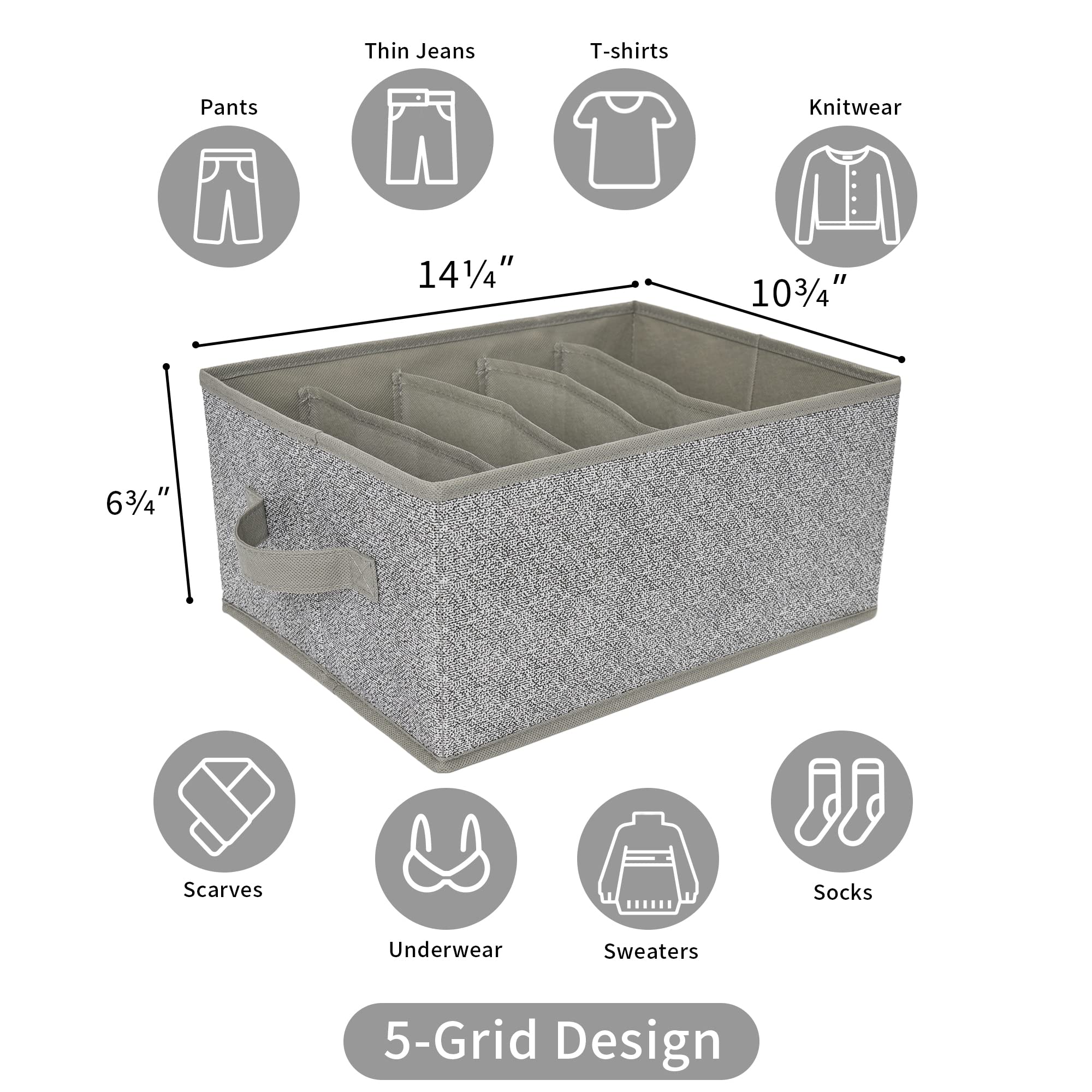GRANNY SAYS Set di Scatole Portaoggetti con Coperchio e Organizer Armadio Salvaspazio