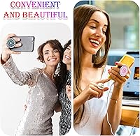 Vista 6 de Honoson 9 Piezas Soporte de Agarre para Teléfono Celular Soporte Plegable Colorido Autoadhesivo Anillo para Dedos de Sublimación para Teléfonos Flor