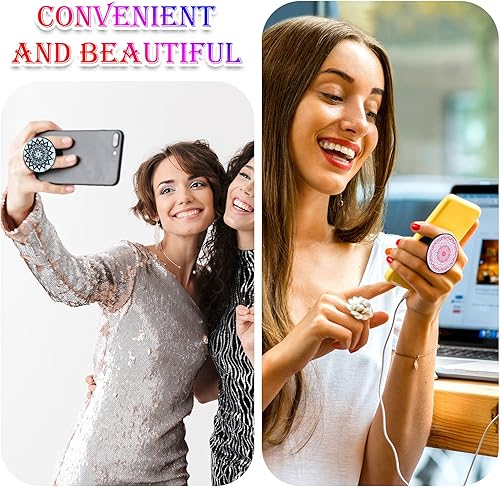 Miniatura 6 de Honoson 9 Piezas Soporte de Agarre para Teléfono Celular Soporte Plegable Colorido Autoadhesivo Anillo para Dedos de Sublimación para Teléfonos