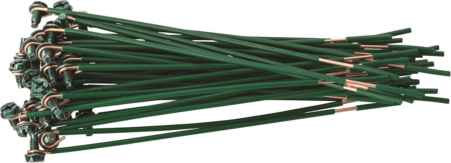 NSI PG14C NSi Industries Grounding Pigtail with 14 AWG Solid with Combo Screw, 50 Count, 6.5"