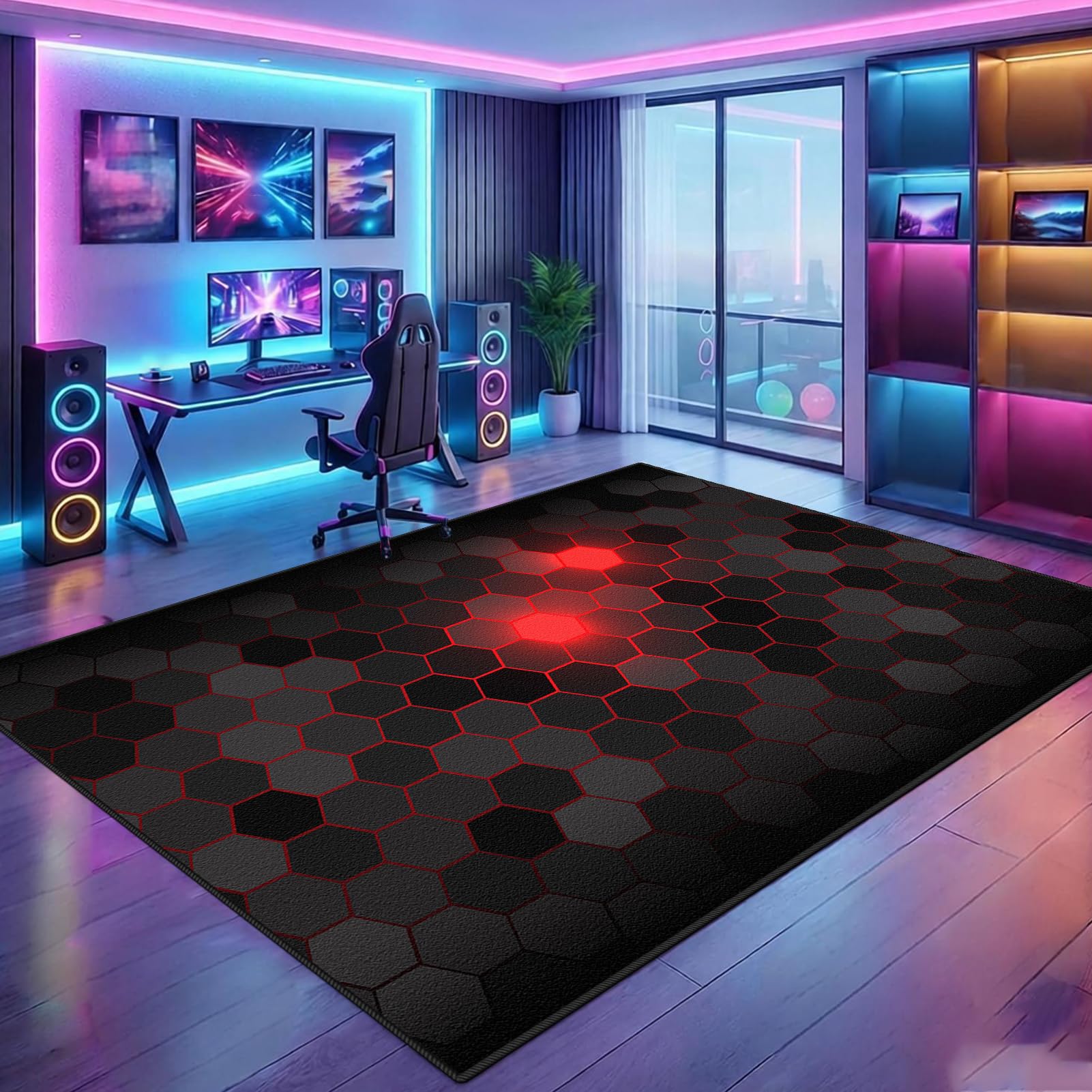 Tapis gamer pour chambre de garçon, idée cadeau tapis de jeu 3D XL