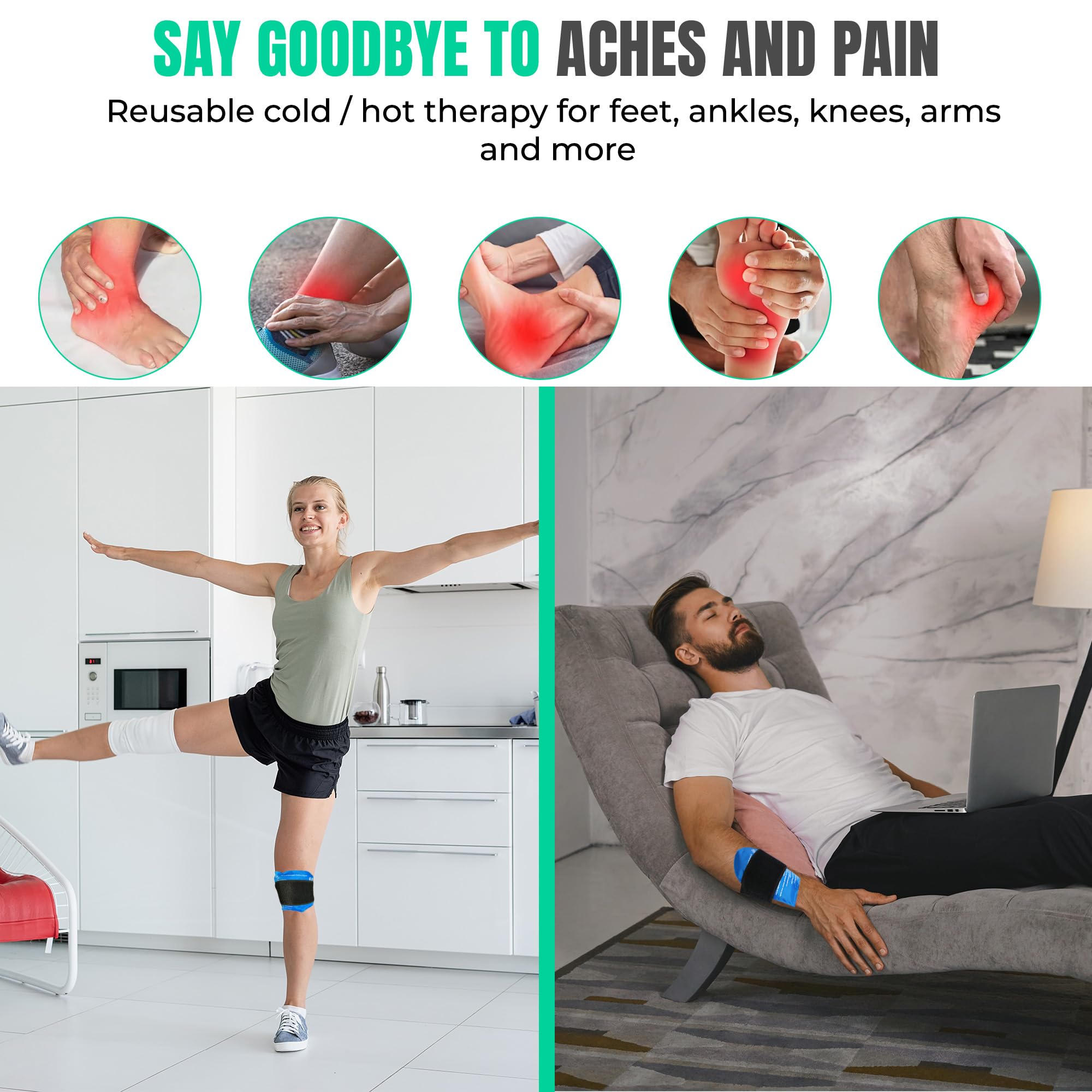 Amazon.com: Foot Health Cold/Hot Therapy Socks - 6 Gel Packs/Pair