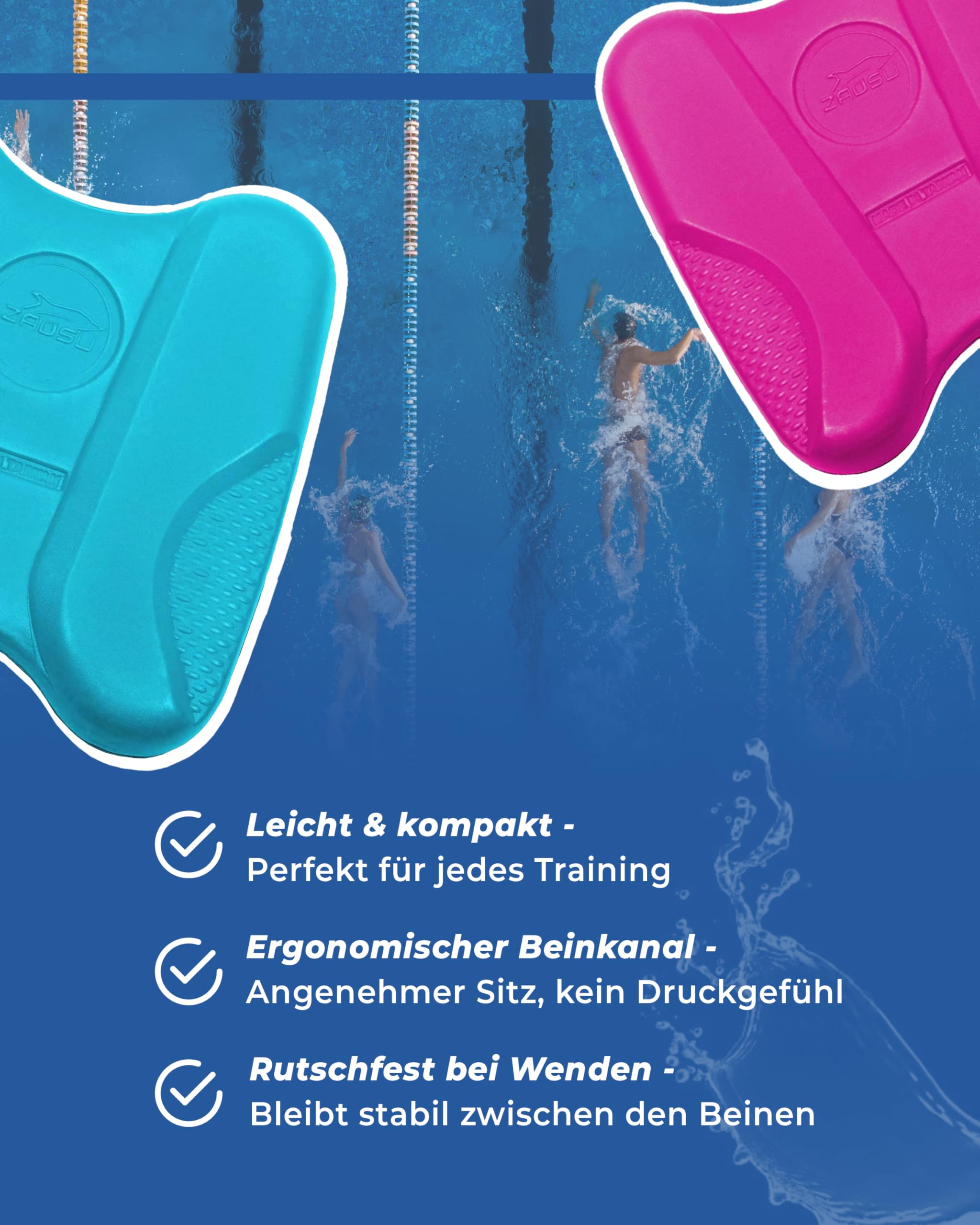 ZAOSU Performance Pull-Kick | Pullkick/Schwimmbrett Pullbuoy optimierung der Technik und Wasserlage beim Schwimmtraining
