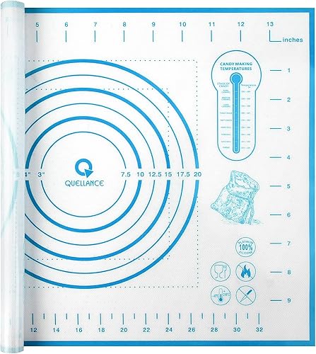 Tapete de silicona para repostería con medición, tapete para hornear fondant, masa rodante, masa de pastel, pizza y galletas, tapete de masa, tapete