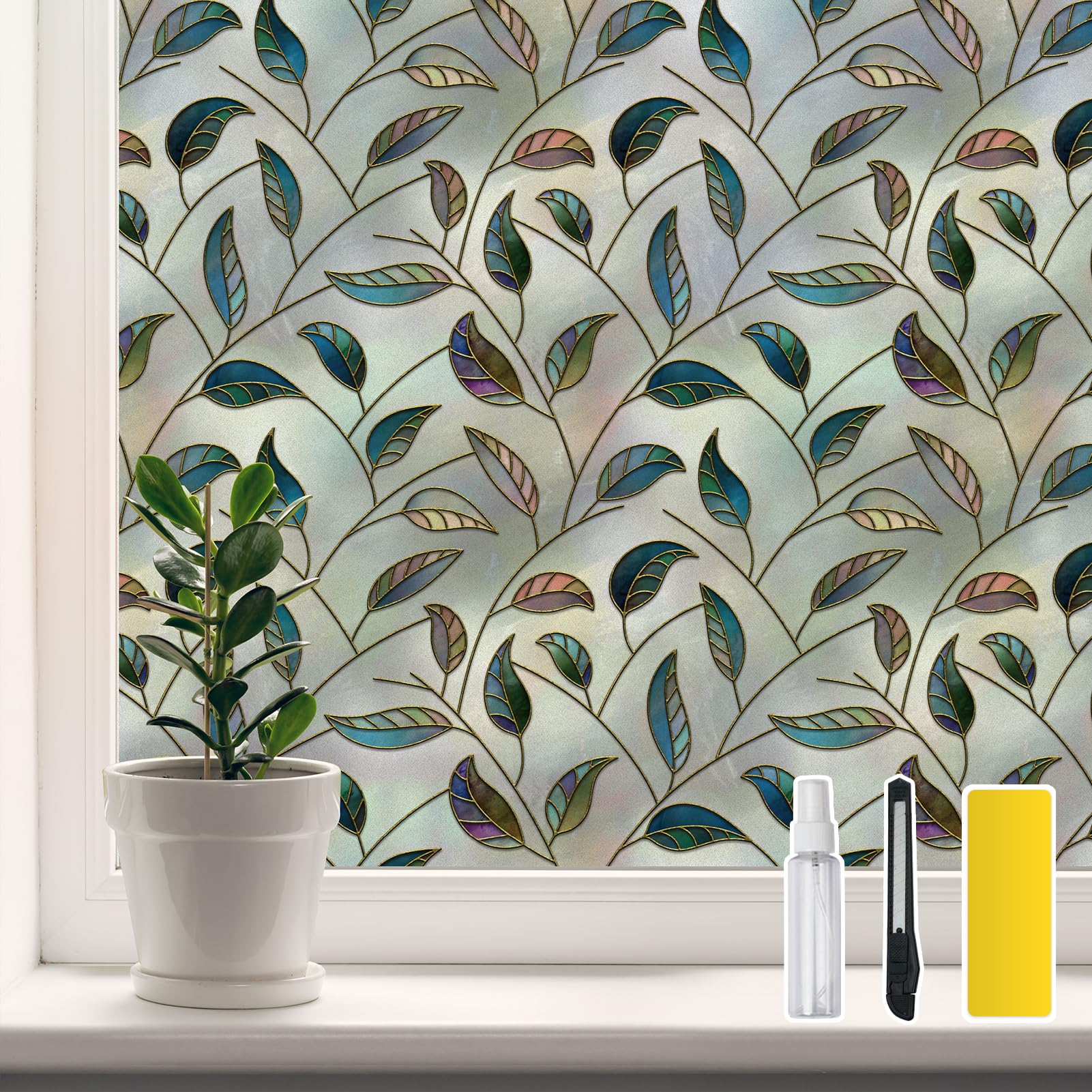 DKTIE Window Privacy Film Frosted Glass UV Sun Blocking 23.6 x 78.7