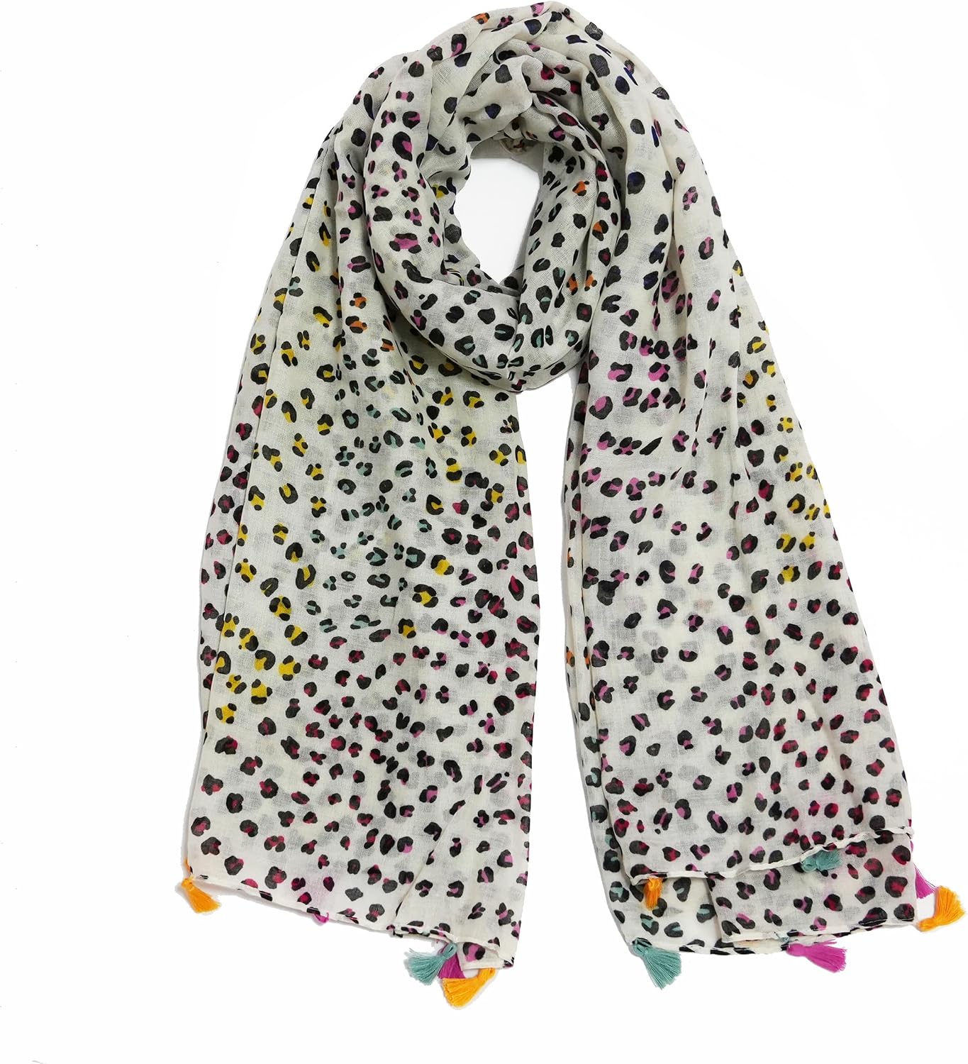 JERLA Large Boho Scarf for Women Lightweight Floral Printed Scarves Fall Winter Fashion Fringed Shawl wraps