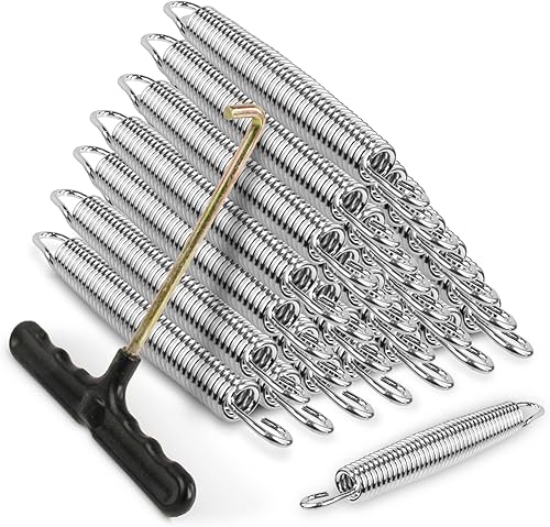 Cyiwniao Lot de 36 ressorts de trampoline de 17,8 cm avec crochet en T en acier 