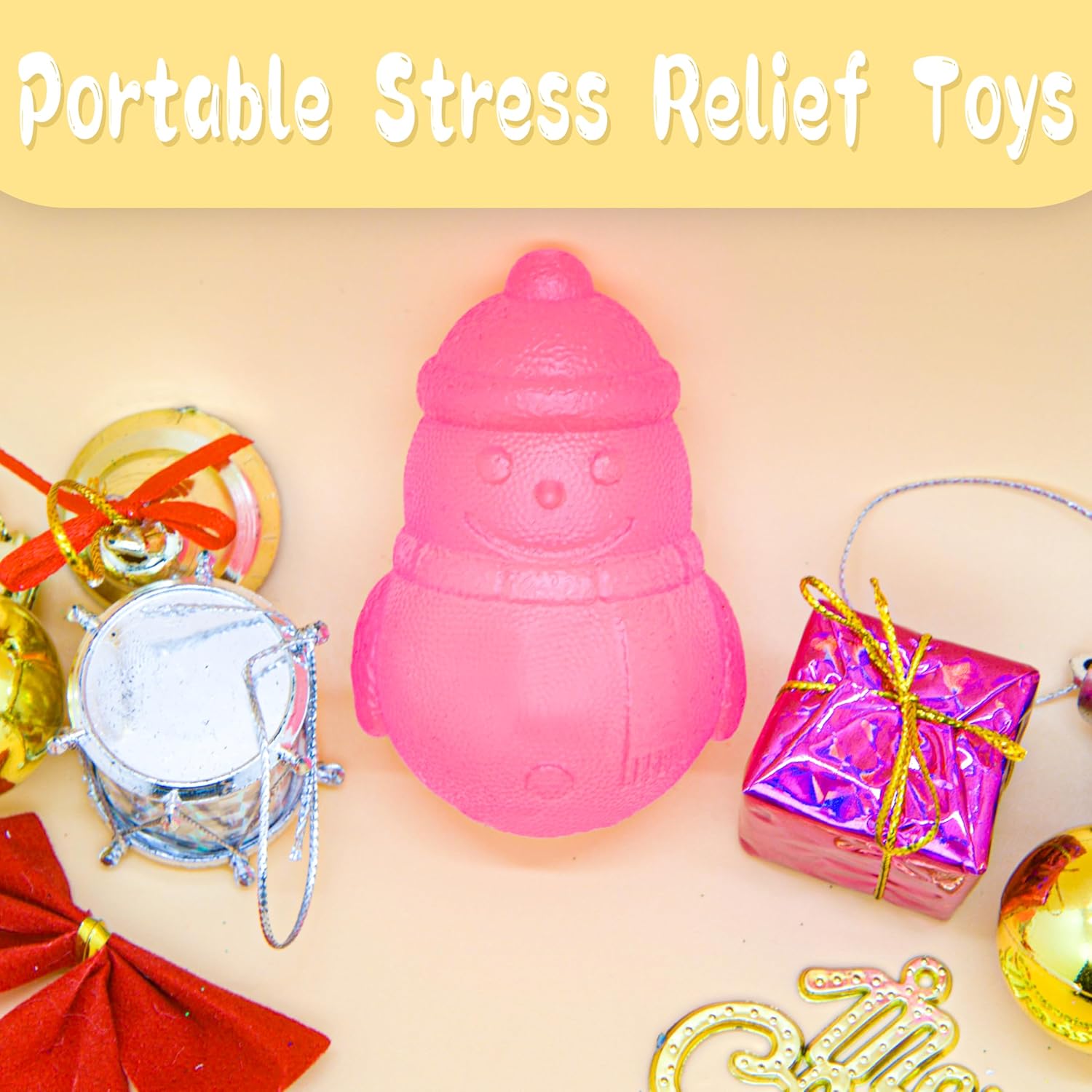 Christmas Snowman Squishy Fidget Toy, Slow Rebound Fun Stress Relief Squeeze Toy, Tactile Anxiety Relief Desk Fidget for Adults, Festive with Quirky Charm, Stocking Stuffer Gift