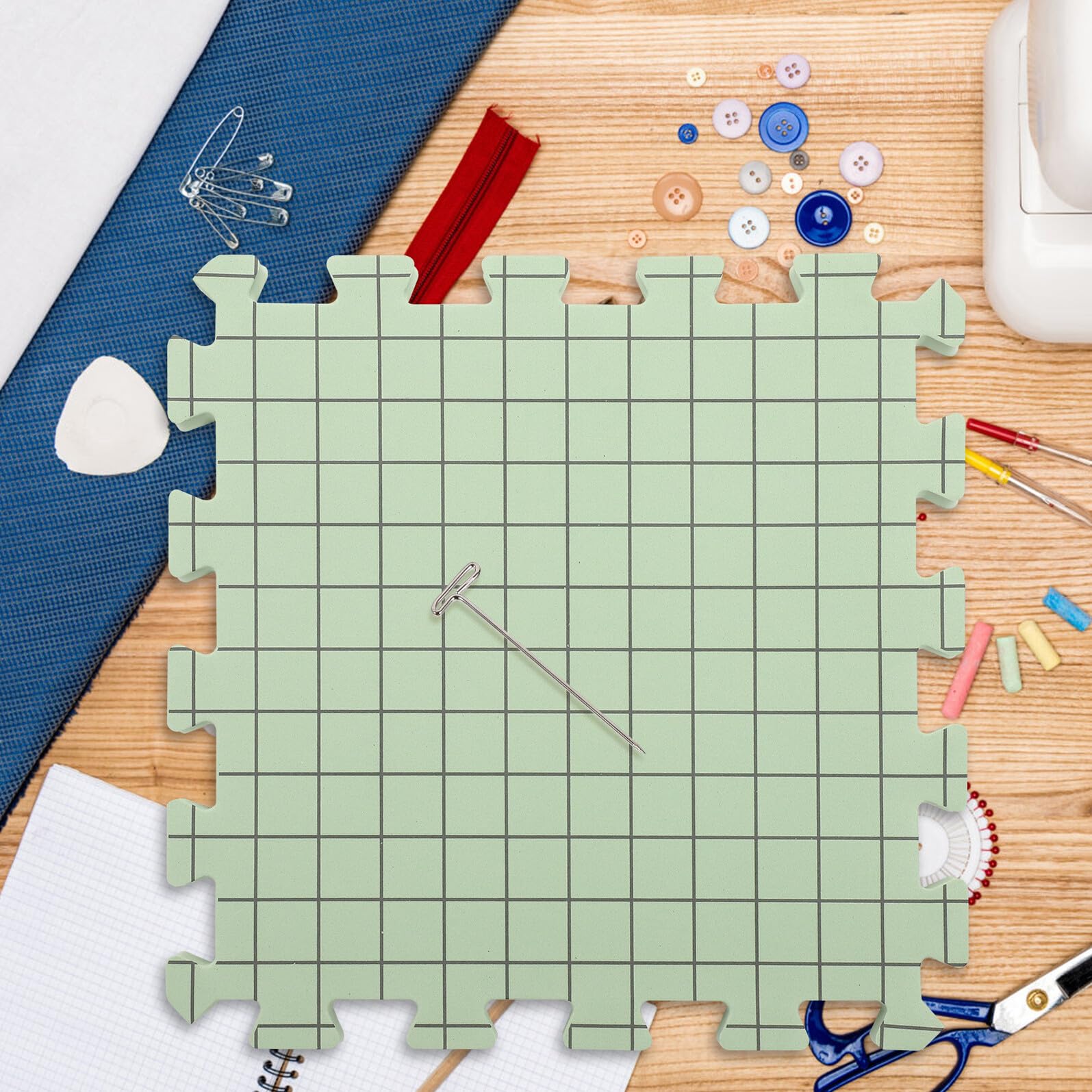 Zerodeko Tappetini in Schiuma per Bloccaggio Lavori Maglia e Uncinetto Pad Leggero e Portatile per Fissaggio Ago Superficie Compatta per Artigianato e Protezione Punte Ago