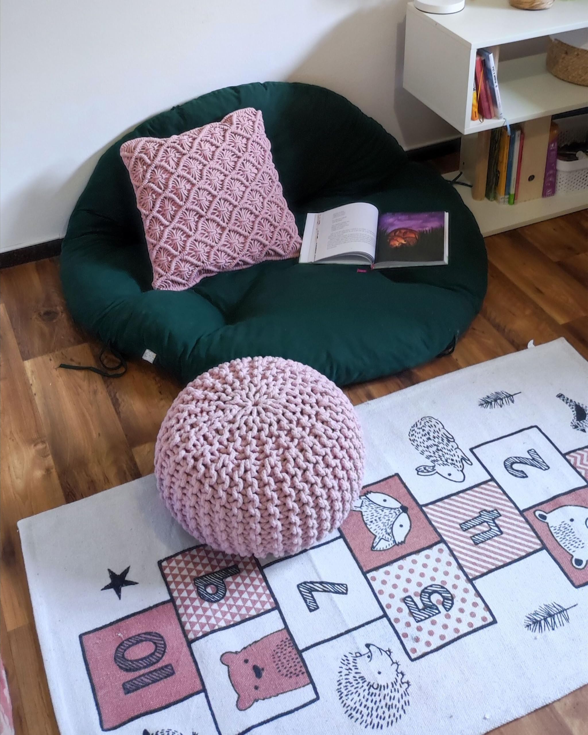 Beliani Trendy Ottoman in Rosa Baumwolle 50x35 cm Conrad