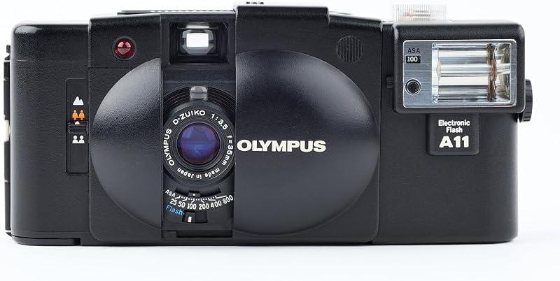 Olympus XA2 35MM Rangefinder film camera with Flash attachment. For Color & B&W film (Renewed)