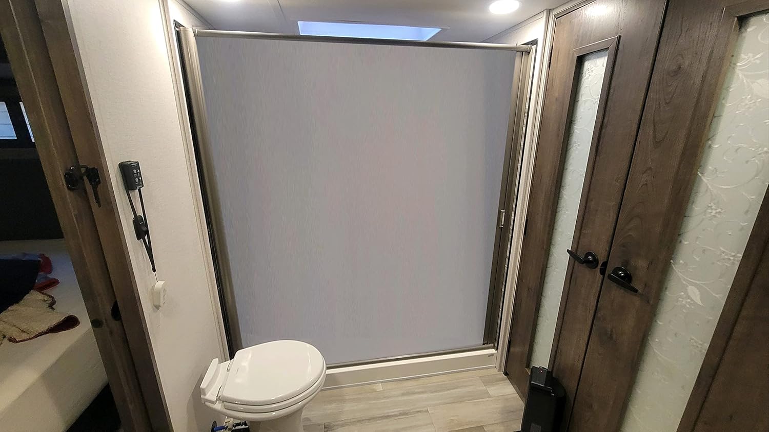 Nautilus 70"x36" RV Shower Door Opaque Plain Nickel
