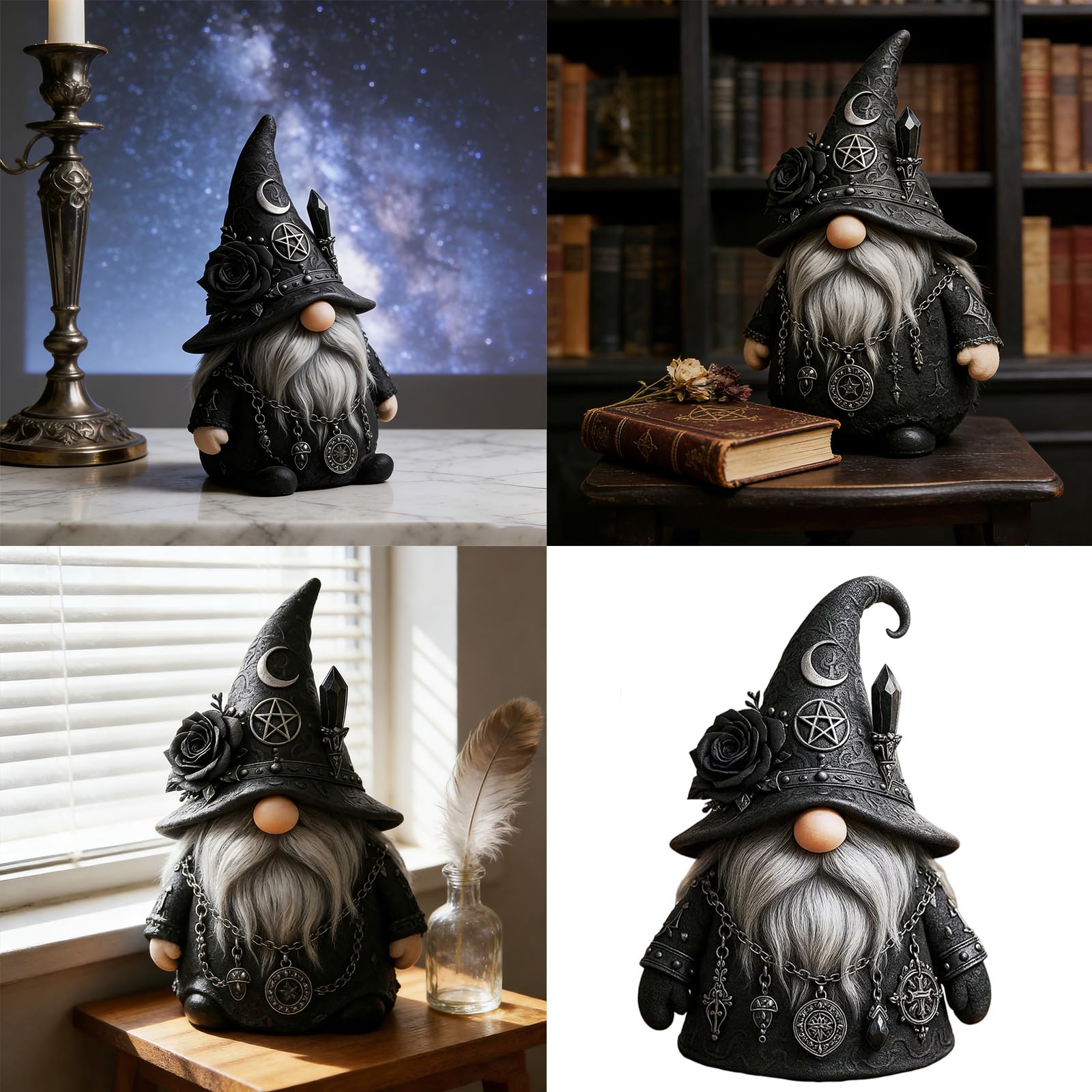 Figura gótica de gnomo de mago, estatua de gnomo de resina, ornamento decorativo, decoración del hogar, estatuilla de artículos de fiesta, ornamento decorativo
