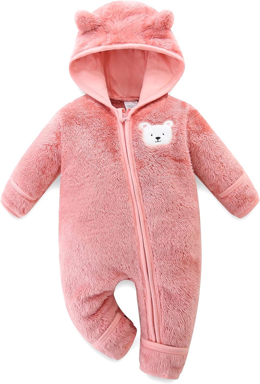 Baby Fleece Winter Jumpsuit Cute Cartoon Comfy Fluffy Romper for 0-18M