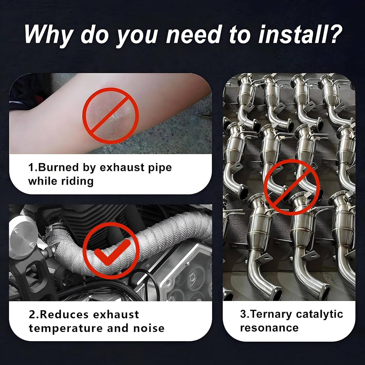 Exhaust Wrap | Titanium Exhaust Heat Wrap | Header Wrap | Heat Shield Tape with 20 PCS 11.8 Inch Stainless Steel Ties for Motorcycle Car Truck (Blue, 2" x 98')