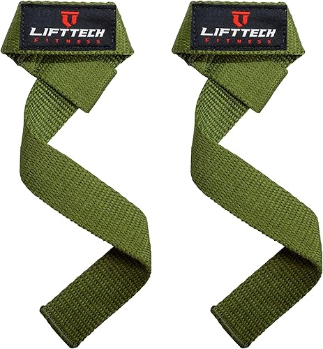 Miniatura 11 de Lift Tech Fitness Correas de levantamiento de pesas para hombres y mujeres – Correas de gimnasio de algodón para levantamiento de pesas, HIIT, Rojo