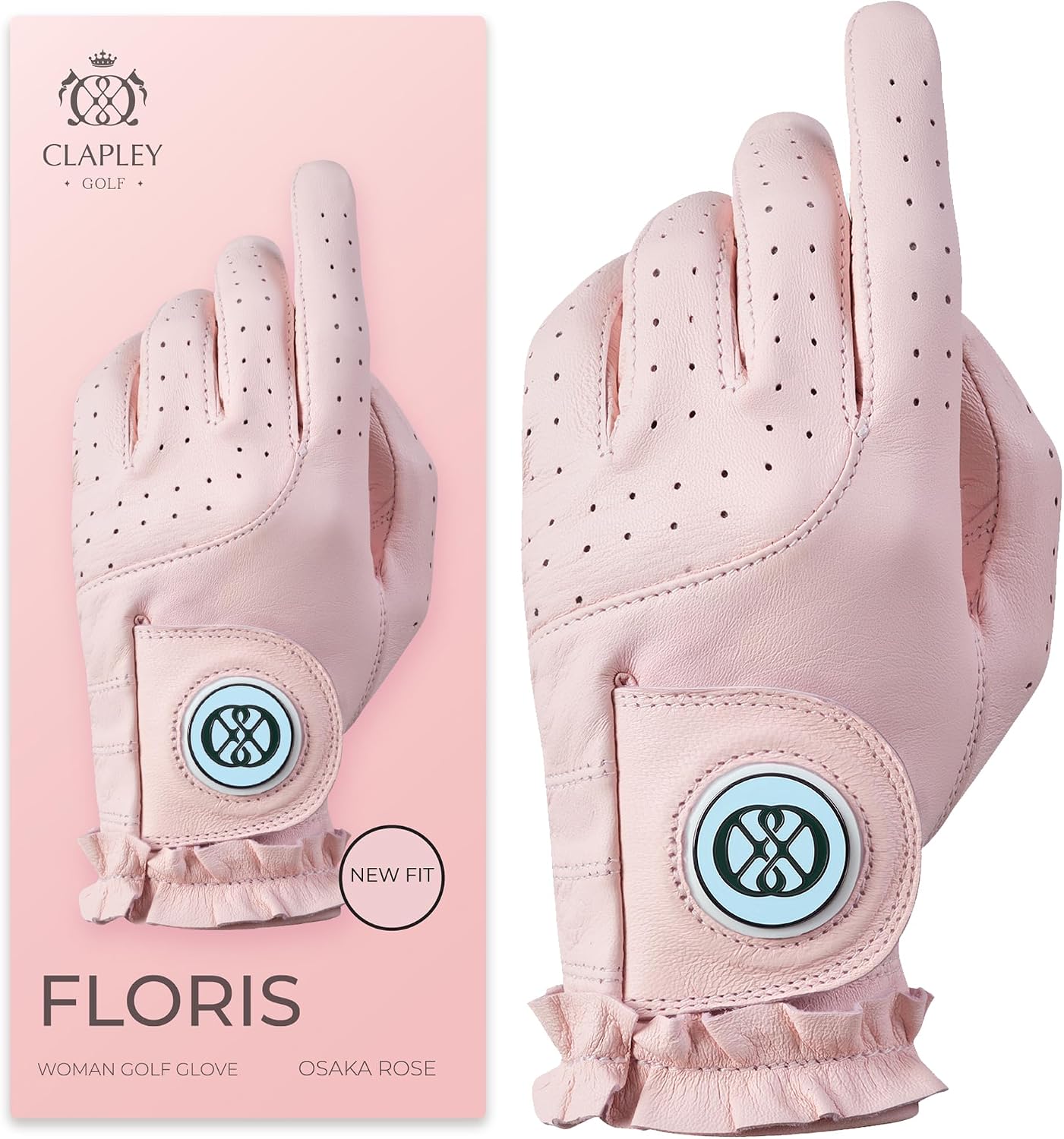Women’s Golf Glove, Bow Detail, Refined Cabretta Leather, Ball Marker Included, Breathable & Comfort
