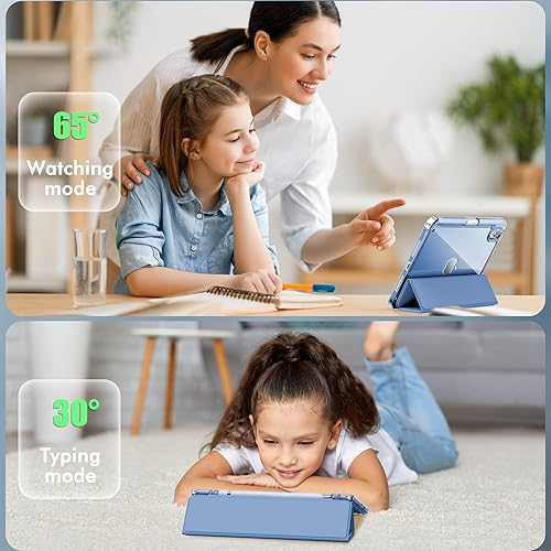 Miniatura 6 de INFILAND Funda para iPad Mini 6 (8.3 pulgadas, 2021), parte trasera ultra transparente y funda de piel sintética. Protección contra caídas de 6 pies