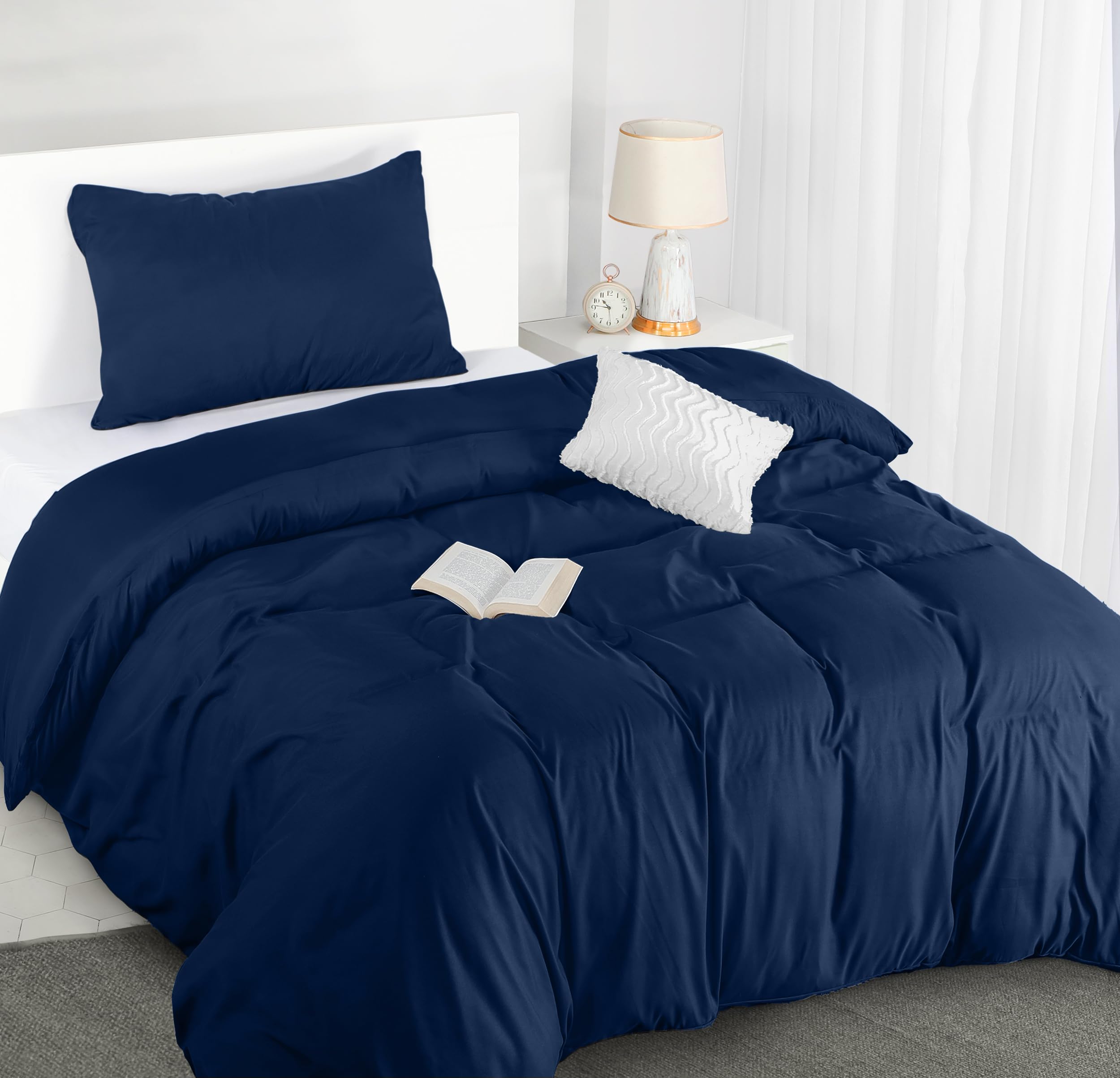 Utopia Bedding Blue Navy Single Duvet Cover Set - Pack Of 10, Navy