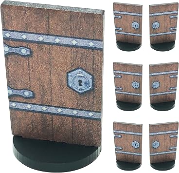 Small Door Markers for D&D Terrain | Full Color Dungeon Doors | 1" Base for DND Battle Grid Maps