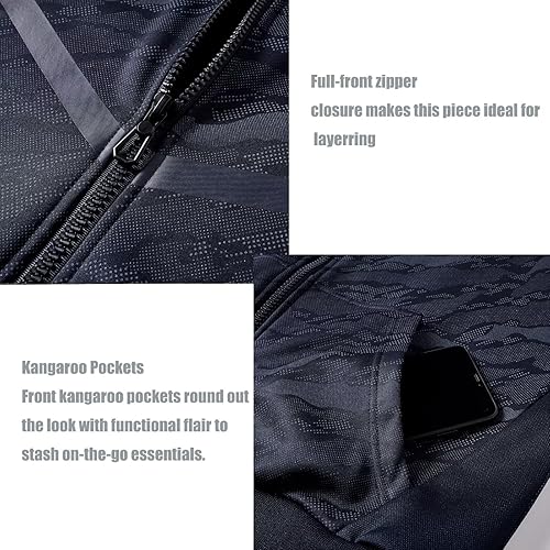 Miniatura 4 de OHSNMAKSL Sudaderas con capucha para hombre, forro polar cálido, sudadera con capucha y cremallera completa, abrigos de entrenamiento deportivo