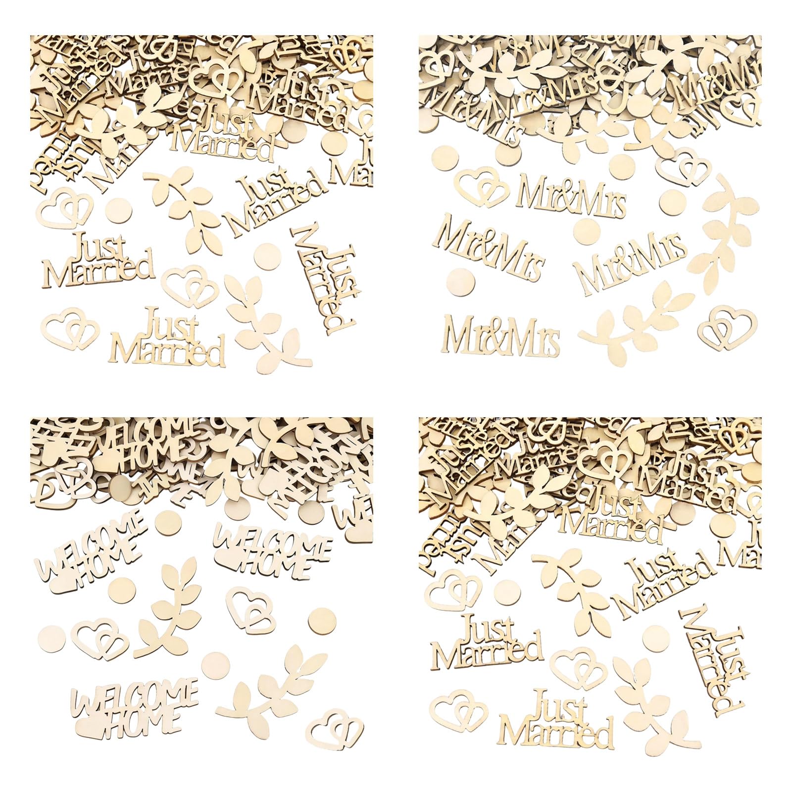 Confettis en bois en forme de cœur pour table d'anniversaire bohème - 8