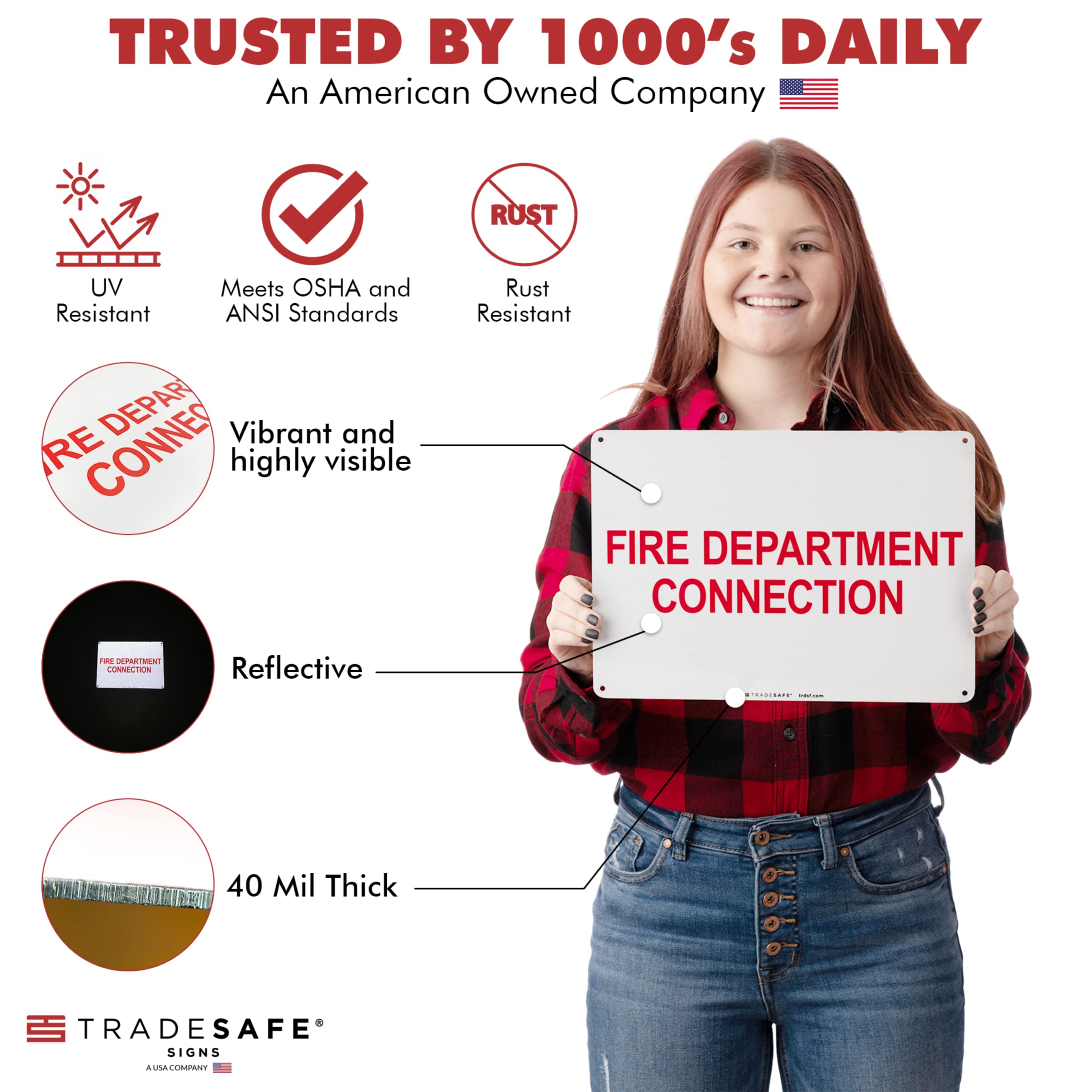 TRADESAFE Emergency Exit Only Sign, Wall Safety Signs, 14" X 10", 40 Mil Aluminum Safety Sign 3dd0fb07 4333 4bd5 910d 5974252ff6c6.1b14782d01299f1e2be40158eaea42c8 - View #6