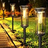 Solar Pathway Lights Outdoor 6 Pack, Bright Solar Path Lights Outside Waterproof, Walkway Light Solar Powered Landscape Lights for Driveway Lawn Patio Sidewalk Yard