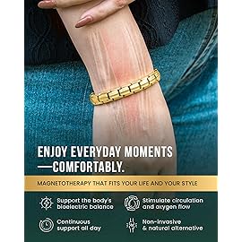 MagnetRX Magnetic Bracelets for Women - EllipseMAX 5X Strength 5,000 Gauss Magnets - Designed in USA & PATENT PENDING - Premium Titanium Womens Magnetic Bracelet & Adjustable Length (Gold)