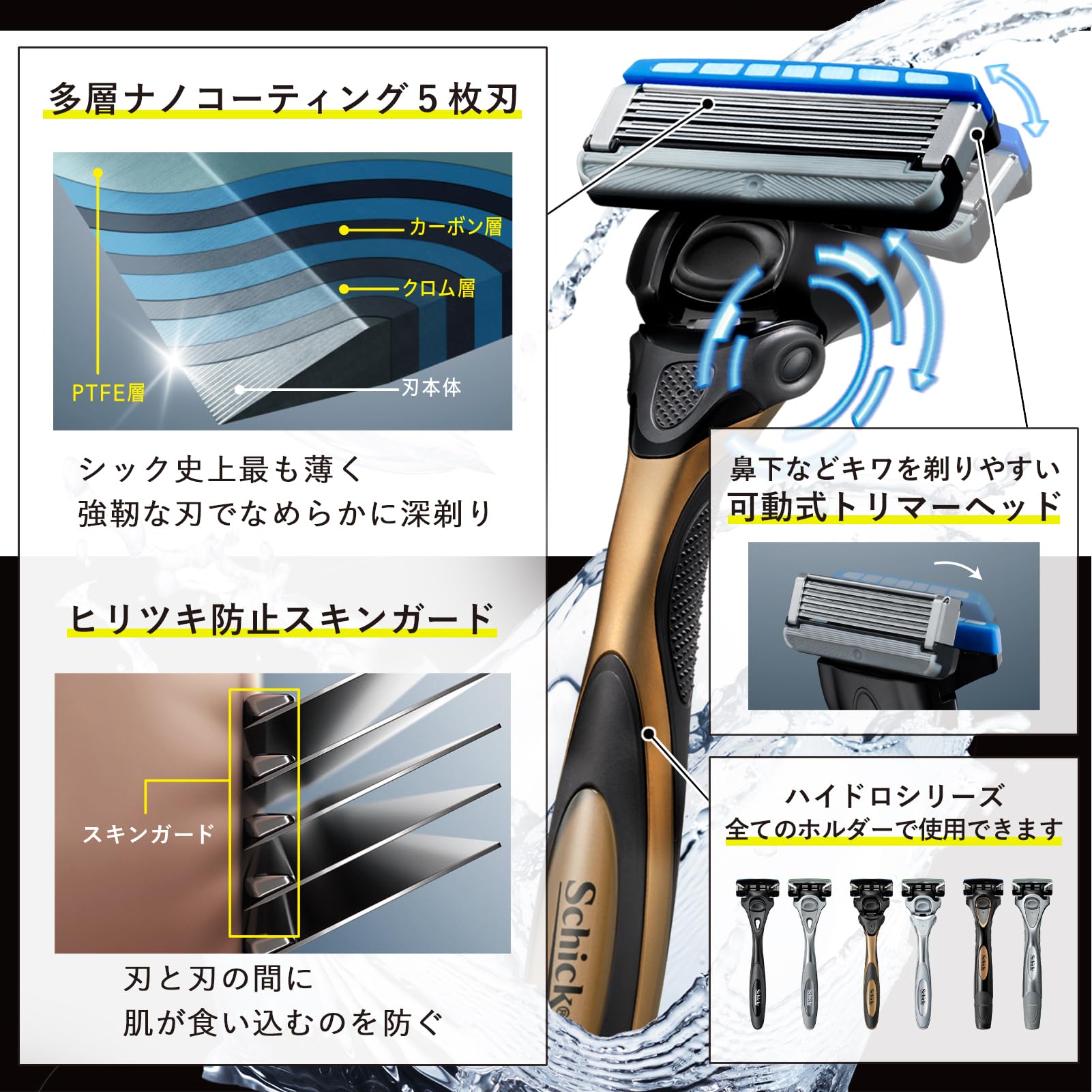 Amazon.co.jp: Schick(シック) ハイドロ極 普通肌 替刃（12コ）男性