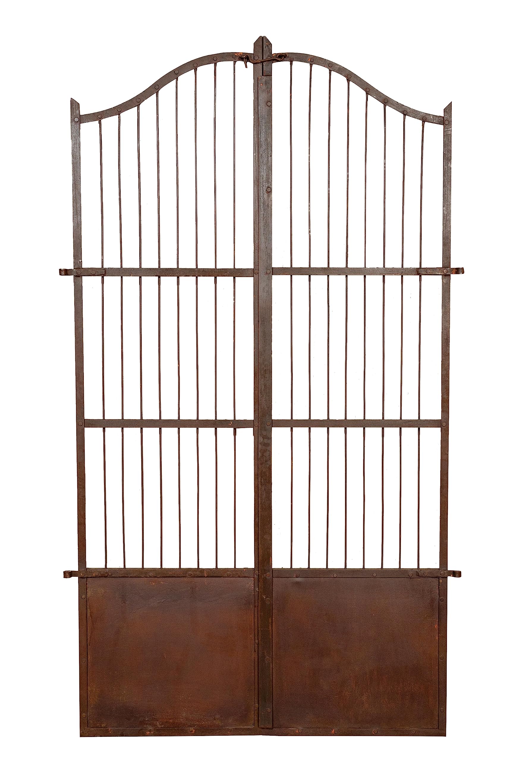Biscottini Brama z kutego żelaza 118 x 6 x 200 cm, brama ogrodowa do ogrodu, drobno odrestaurowana, żelazna brama ogrodowa