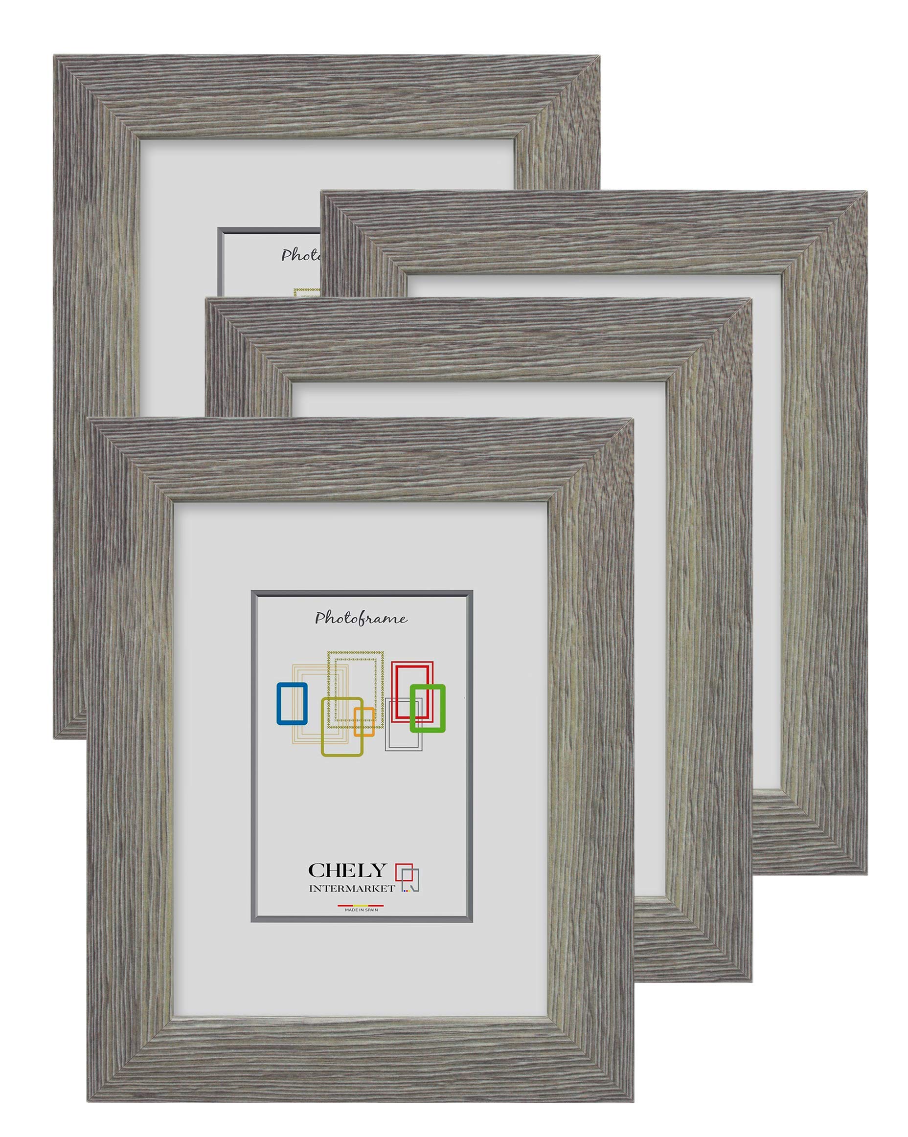 CHELY INTERMARKET | 3D2D | Marco de Fotos 30x40cm (Gris Verdoso-2002) MOD-274 (Pack 4 unds) | Marco para Decoración de Casa | Fotografías de Boda | moldura con Relieve.(274-30x40*4-0,65)