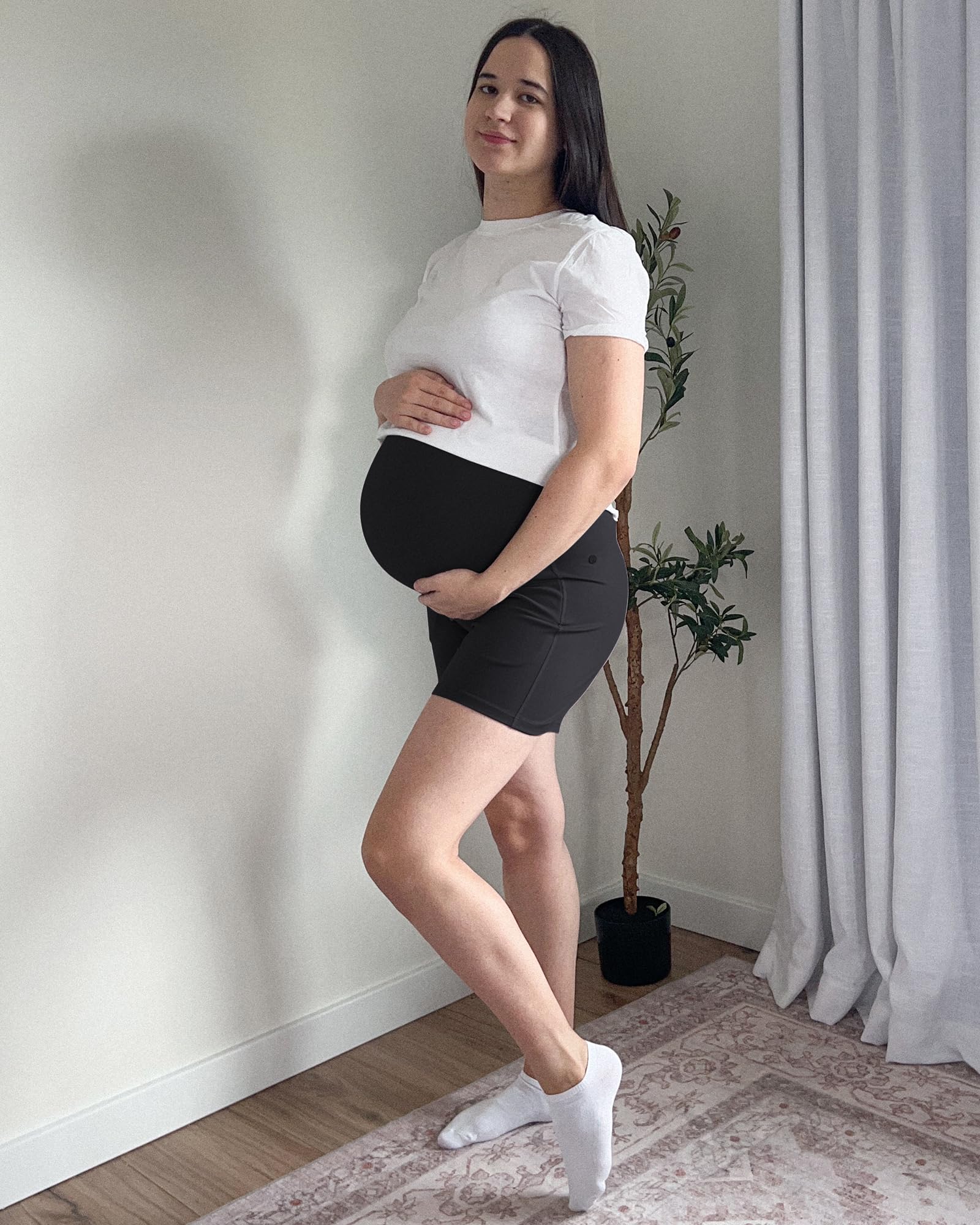 G4Free BareFeel - Pantaloncini premaman con tasche sopra la pancia, comodi vestiti estivi per la gravidanza