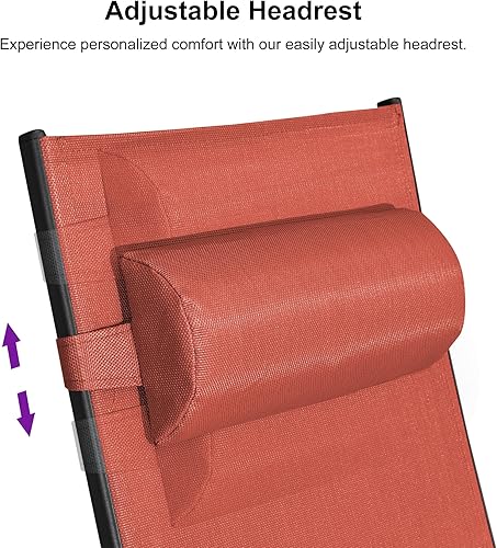 Miniatura 3 de PURPLE LEAF Juego de tumbona para patio, sillón al aire libre, playa, piscina, tumbona para tomar el sol, tumbona reclinable, sillas de bronceado