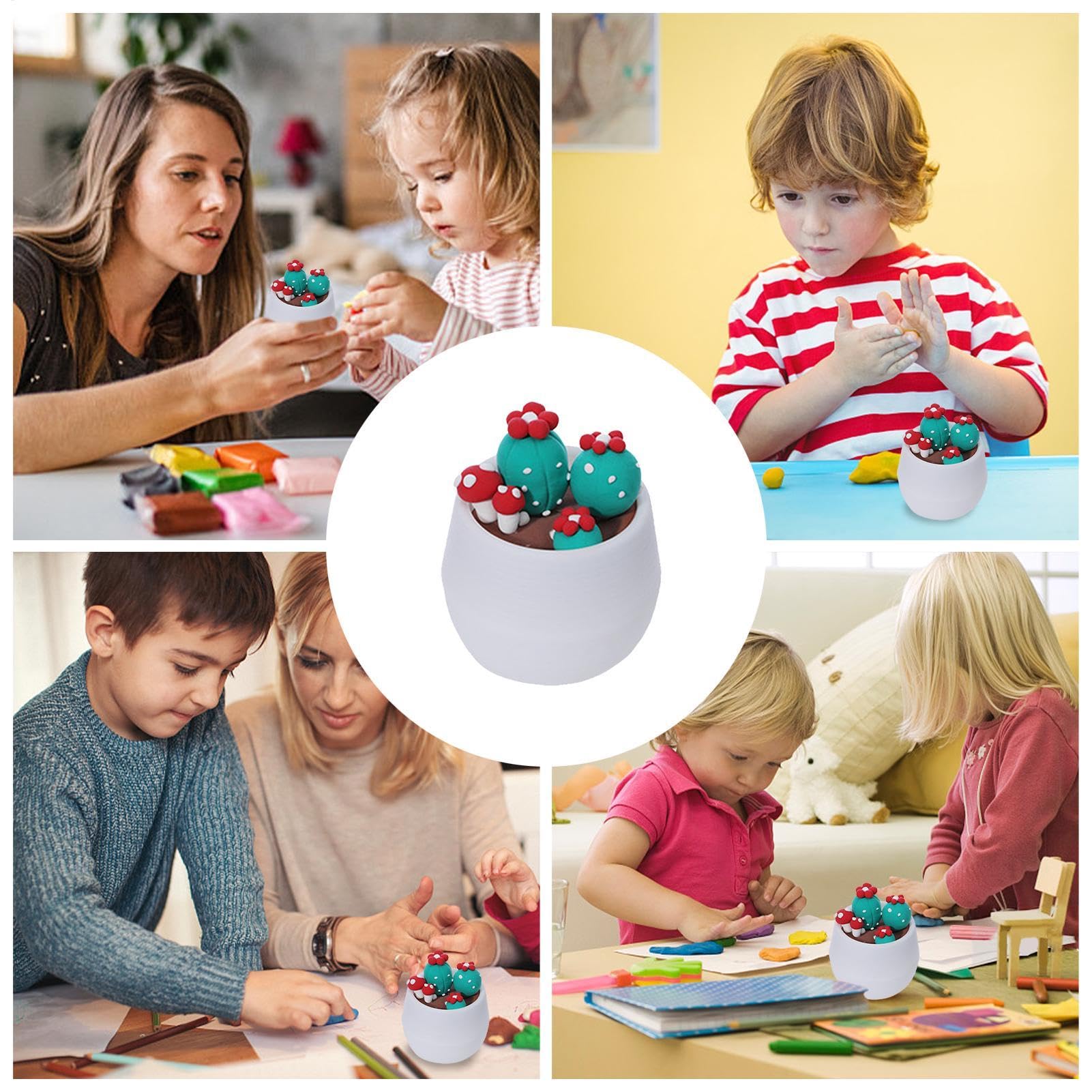Kit di argilla per bambini, kit di argilla da modellare Simpatiche piante