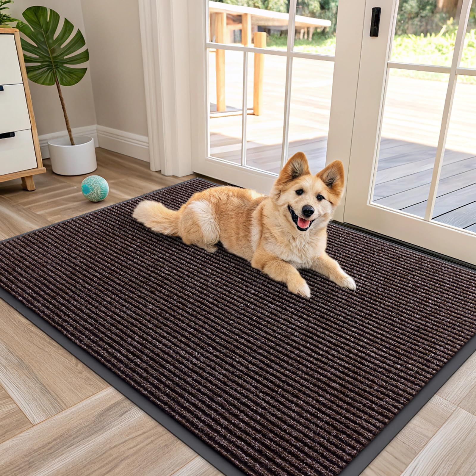 OLANLY Front Door Mat Indoor Outdoor Entrance, Waterproof Heavy Duty Doormat, Fade Resistant, Low Profile, Easy Clean Patio Porch Welcome Floor Mats for Entry, 29.5x17, Beige — view 118