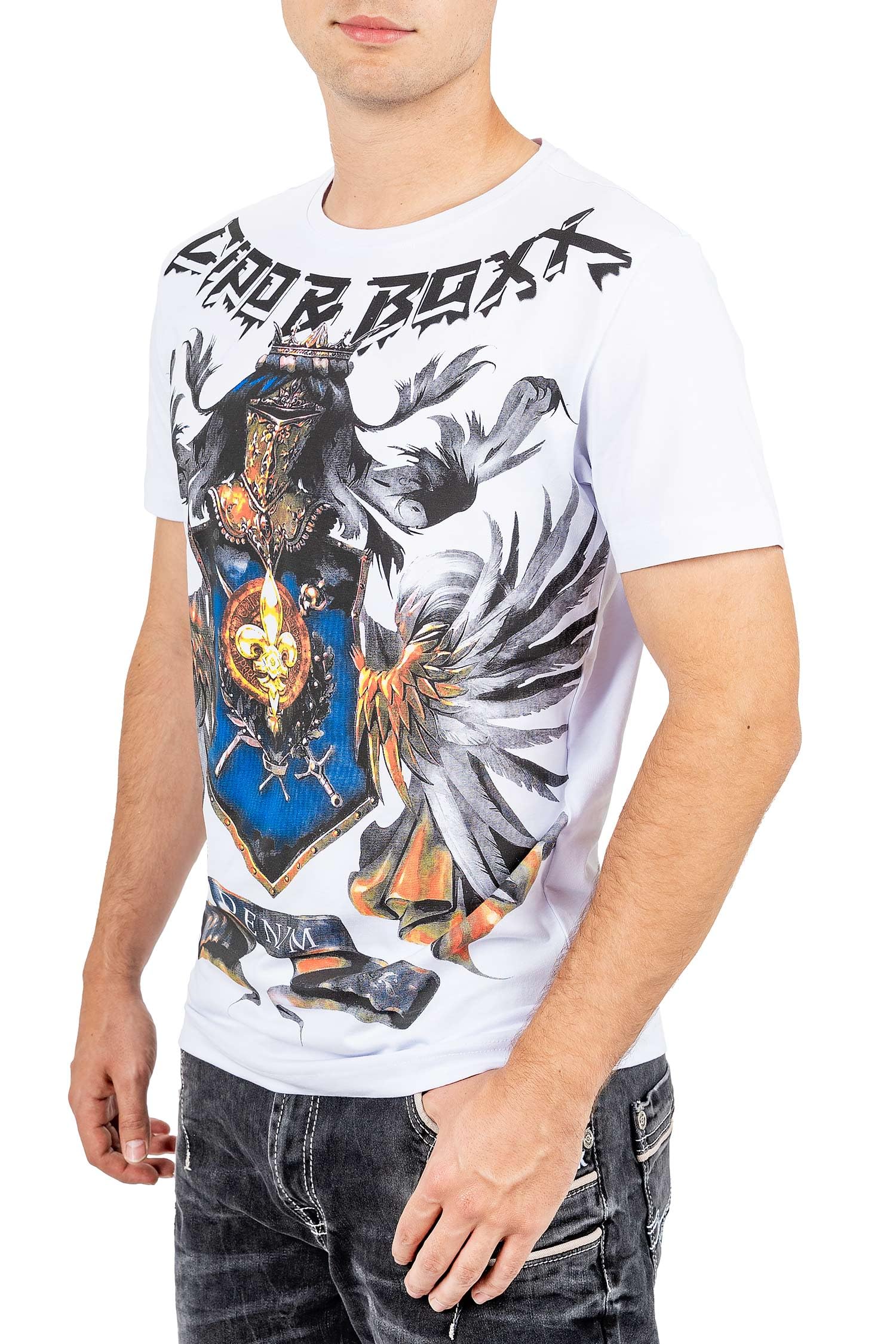 & Baxx Męski T-shirt charakterystyczny, rzucający się w oczy ekstrawagancki design
