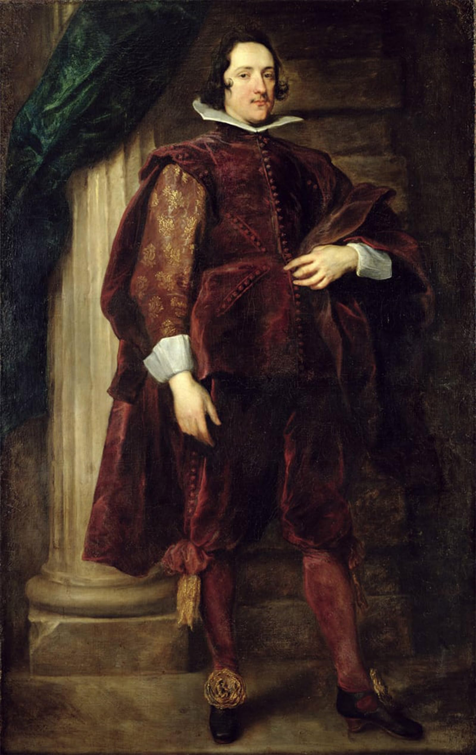 ARTXLXXBN Famous Art Print Poster Vintage Wall Art Portrait of an Italian Nobleman by Van Dyck Canvas Art Poster for Home Decor 60x90cm